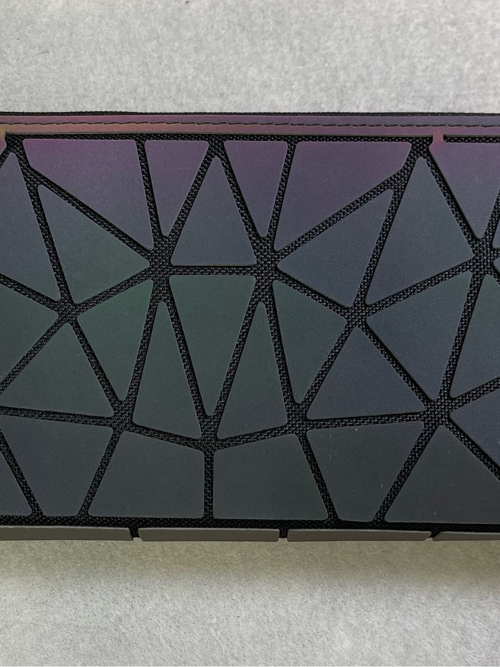Geometric Luminous Wallet  Holographic Reflective Zipper Clutch Purse New Trendy